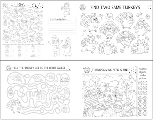 Thanksgiving Placemats for Kids